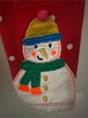 Mini Boden Snowman Polka Dot Leggings 2-3Y Nordstrom Appliqué